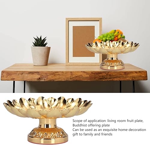 Miniatura 3 de Frutero con patas de aleación, estilo retro, bandeja de frutas, plato de fruta, centro de mesa, soporte de exhibición de postres para templos,
