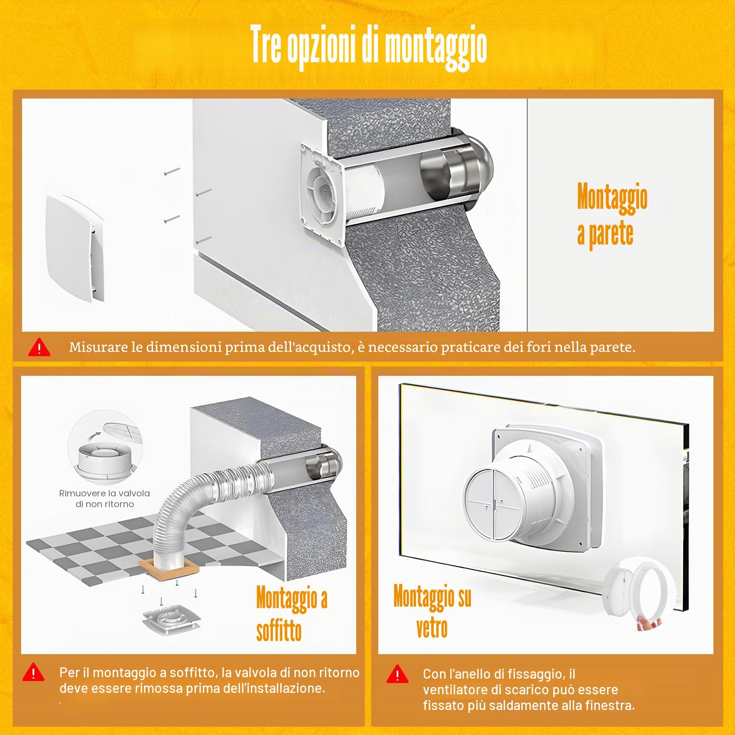 Aspiratore da bagno 100 mm con Sensore di Umidità e Dispositivo di Ritardo, 12W 95 m³/h Ventilatore da bagno con Valvola di Ritorno per Bagno Wc Cucina