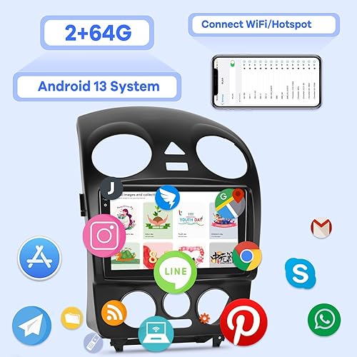 Miniatura 3 de [2 GB+64 GB] Radio de coche para Volkswagen VW Beetle 2004-2010, 9 pulgadas Android 13 pantalla táctil estéreo, Carplay/Android Auto/Hi-Fi