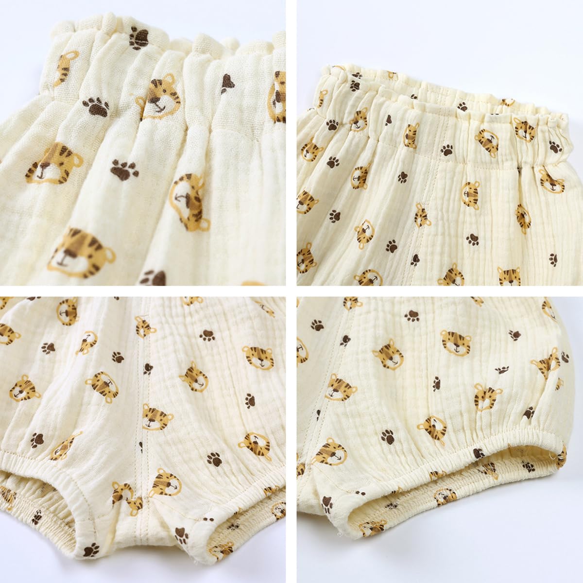 Lot de 3 Shorts en Coton et Lin pour Bébé Fille Garçon Bloomers Couvre-Couche Mignon Culotte sous-vêtements Souple Pantalon Court Short Vêtements d'été pour Tout-Petits Enfants 6 Mois-4 Ans