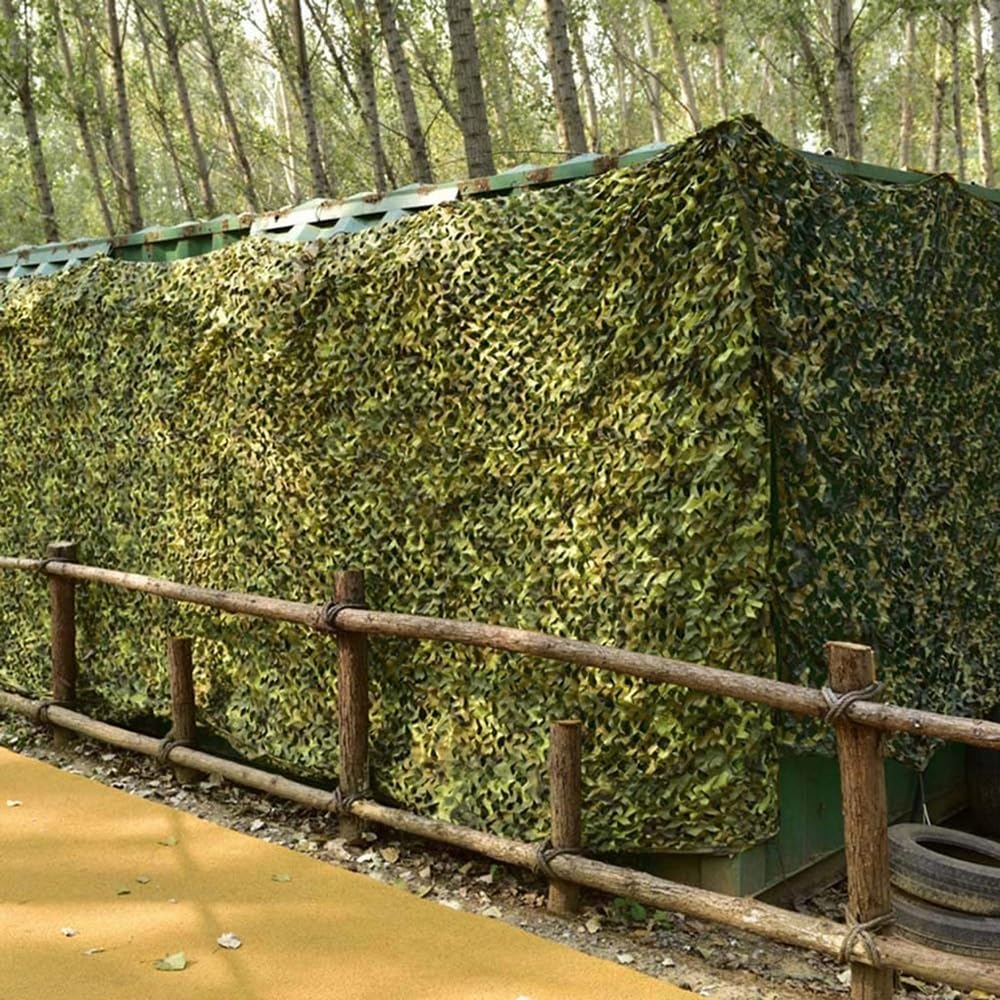 Filet de Camouflage renforcé Voile d'ombrage Camouflage, 6x6m 6x8m 7x9m 8x8m 9x9m Militaire Filets De Protection Solaire pour la Chasse, Le Camping Parasols Extérieurs à la Verdure ( Taille : 5x8m )