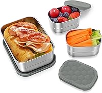 Vista 15 de Recipientes Pequeños (1 Taza) de Acero Inoxidable para Bocadillos para Niños Recipientes de Comida Fáciles de Abrir a Prueba de Fugas con Tapas