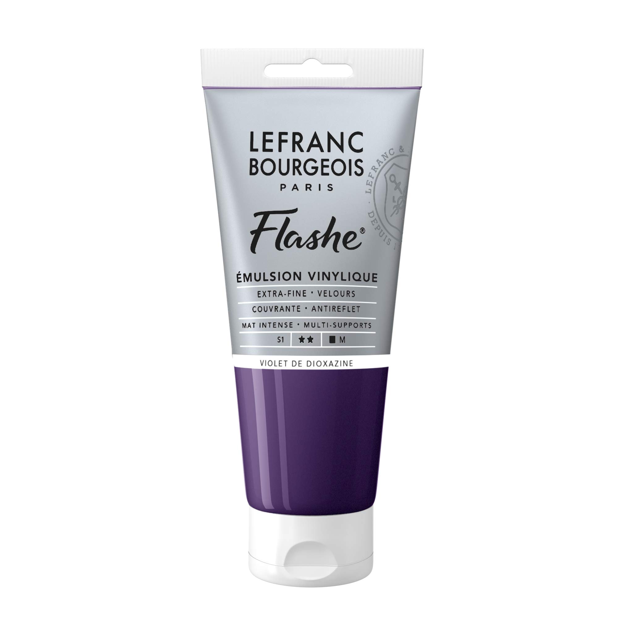 Lefranc Bourgeois Flashe, Extra-Fine Acrylic Vinyl Emulsion, Artists Quality, Dioxazine Violet, 80ml Tube