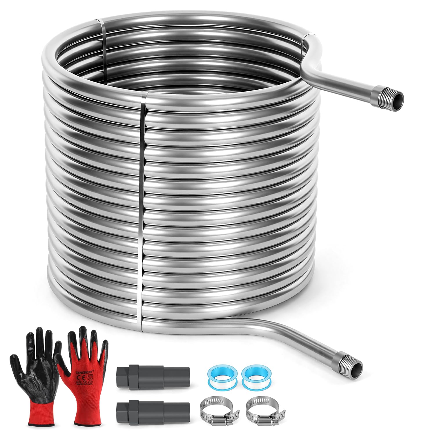 Riscaldamento per piscina con spirale riscaldante in acciaio inox