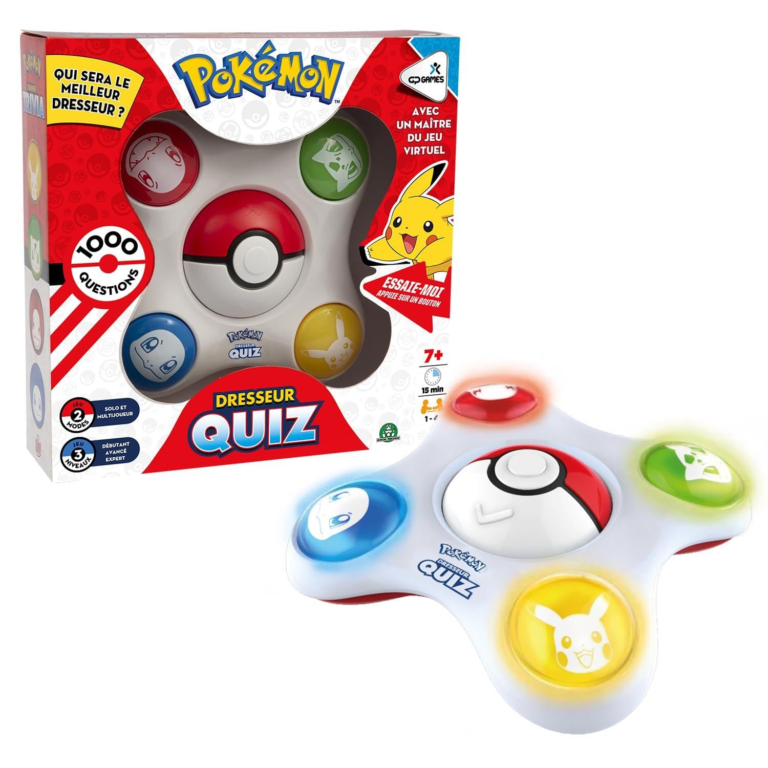 Zanzoon, Pokémon – Trainer Quiz, Fun and Dynamic Board Game, Test Your Pokémon Knowledge, Up to 4 Players, for Children from 7 Years, PKE68