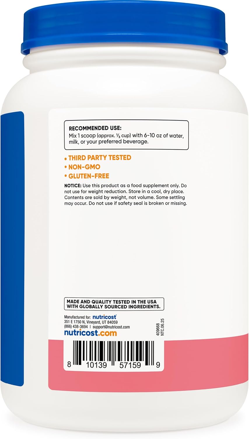 Nutricost Whey Protein Isolate (Strawberry Milkshake) 2LBS - Image 4