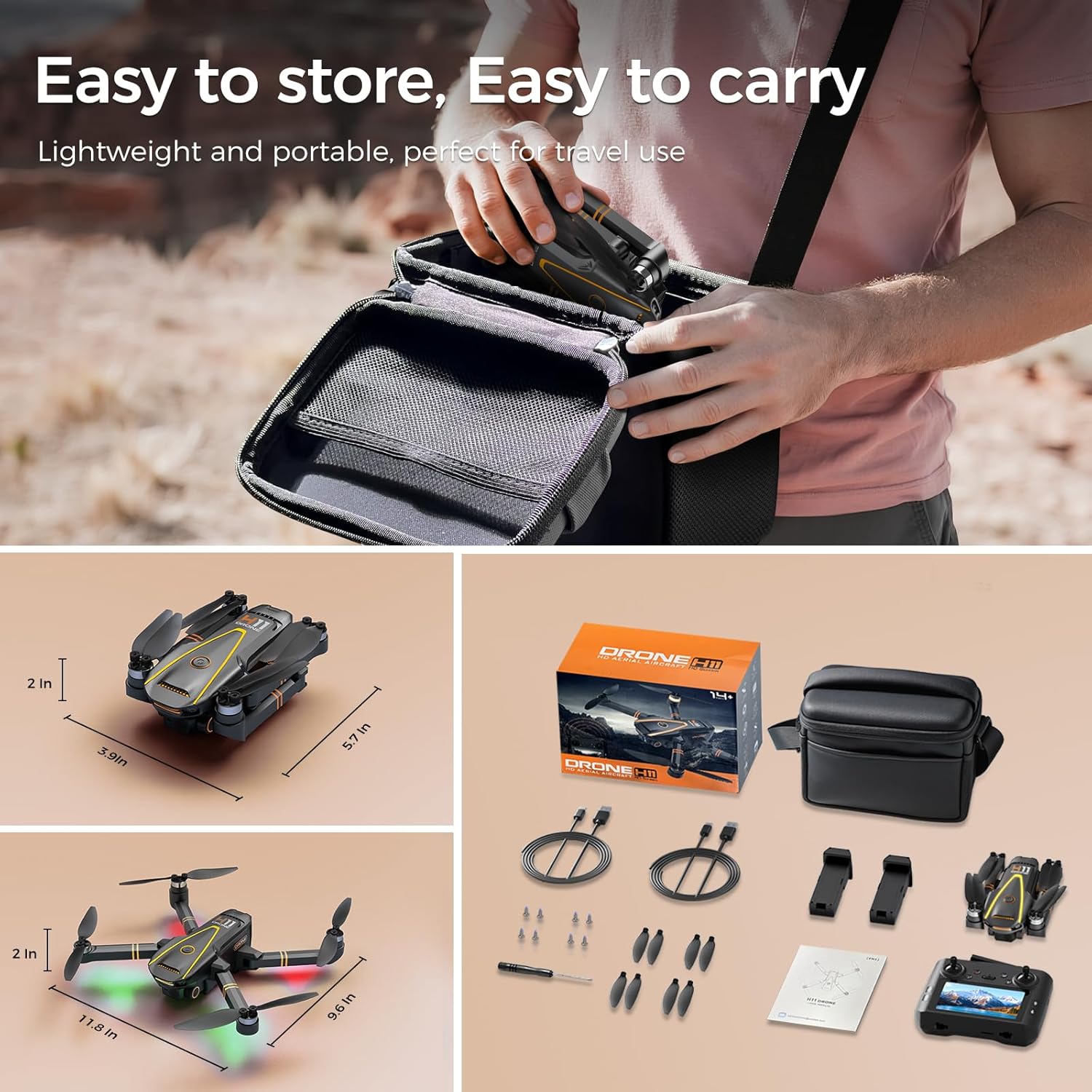 GPS Drone with EIS 4K Camera for Adults Kids, RC Drones with 4.5 inch HD Screen on Controller,Auto Return,2 Batteries for 45 min Flight Time,Long Range Transmission,Circle Fly and Follow Me Mode,Foldable Quadcopter for Beginner Kids Gifts Toy,Under 249g