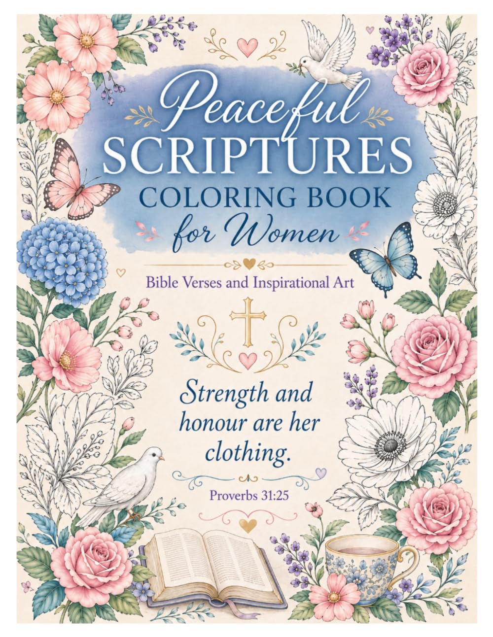 Peaceful Scriptures Coloring Book for Women: Bible Verses for Peace, Prayer, and Reflection (Bible coloring books)