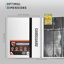 CardGuard Trading Card Binder Pro-Folio - 9 Pocket Binder - Side-Loading Album, Durable & Acid-Free Storage for Pokmon, YuGiOh, MTG, TCG, Game & Sports Cards, White