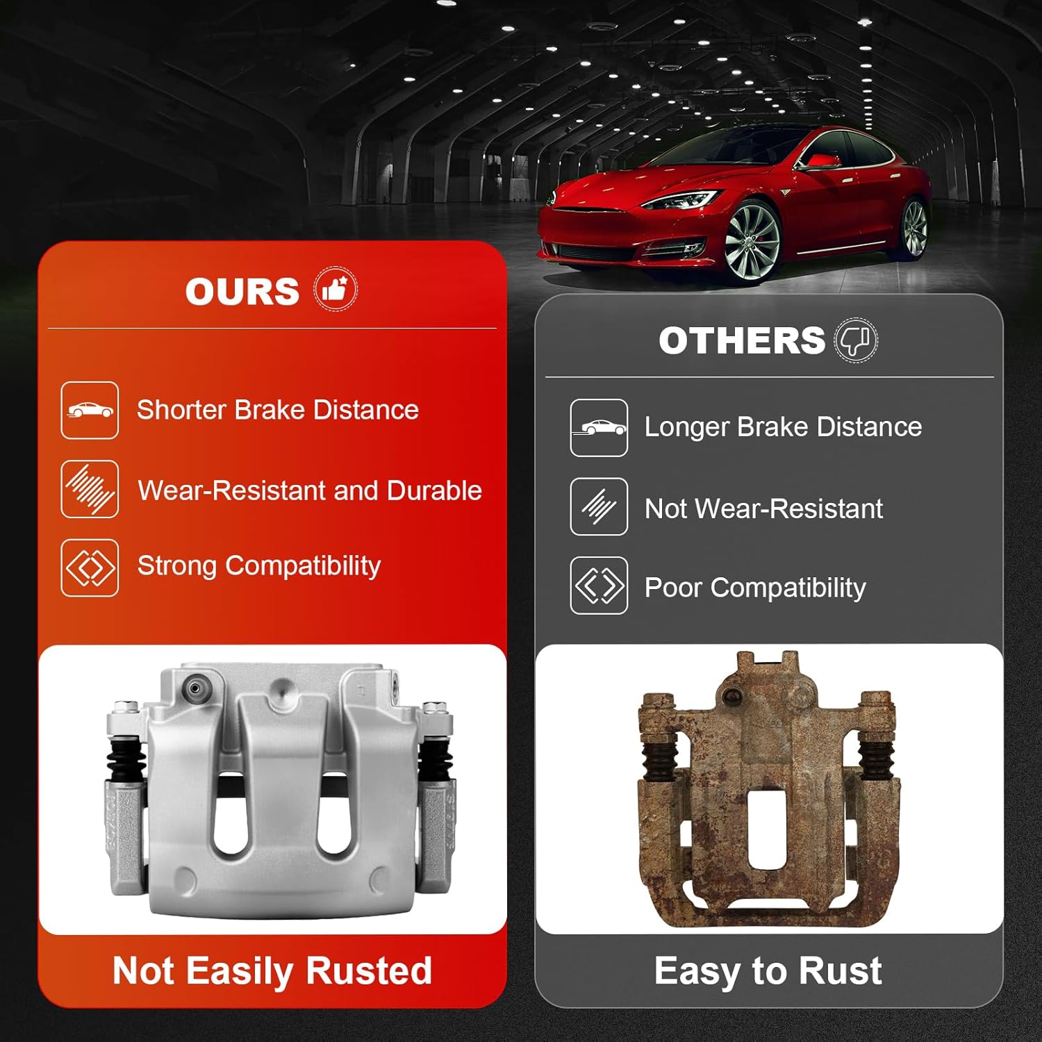 cciyu Front Left & Right Brake Calipers Assembly w/Bracket 18B4929 18B4928 2005 2006 2007 2008 2009 2010 For Ford For Mustang