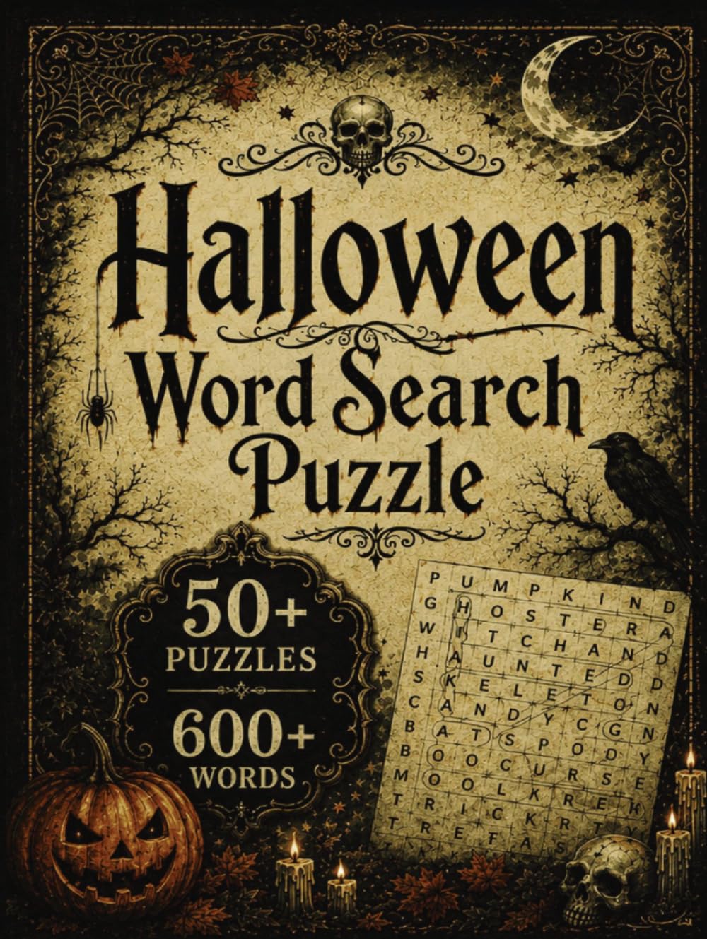 Halloween Word Search Puzzle: Activity Puzzle Book For All Ages Halloween Themed Large Print 8.5x11
