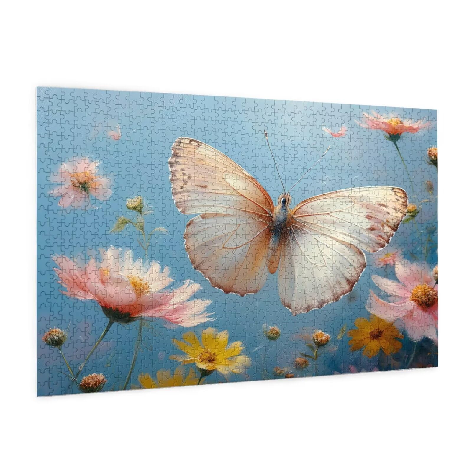 Kwiat Puzzle 4000 Sztuk Motyl Puzzle Dorośli Początkujący z pudełkiem upominkowym, DIY Interaktywne puzzle Rodzinna wymagająca gra, Relief Stres Relief Home Wall Room Decor Art Prezent dla mężczyzn 87