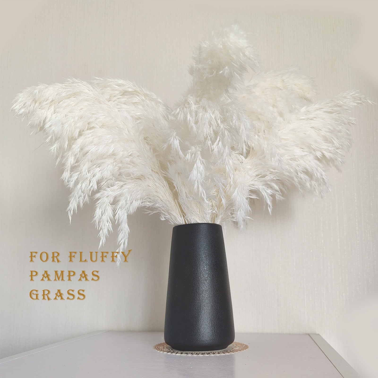 Black Vase - 6 Black Flower Vase, Small Black Ceramic Vase for Flower, Simple Matte Black Vase for Pampas Grass, Minimalist Farmhouse Vase, Boho Vase for Centerpieces, Home Decor, Bathroom Decor - Image 4