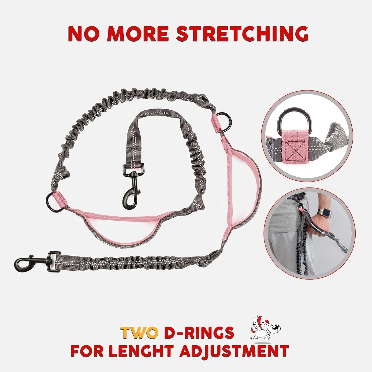 Exquisite Hands Free Dog Leash for Medium Dogs (Extra Long - Black and Green) + Dog Collar Small (Black & Red)