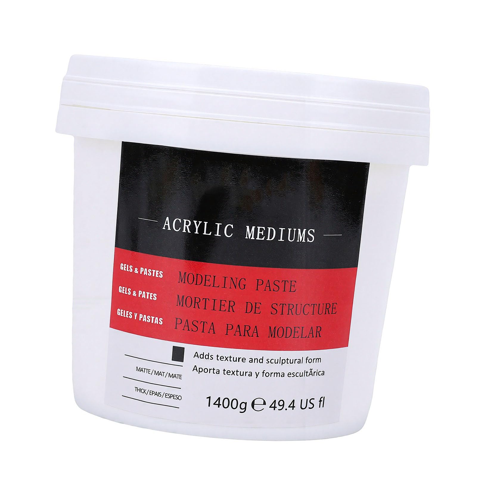 Generic Pasta de Modelado de Textura Acrílica Gruesa de 1400 G para Proyectos Profesionales de Arte y Manualidades