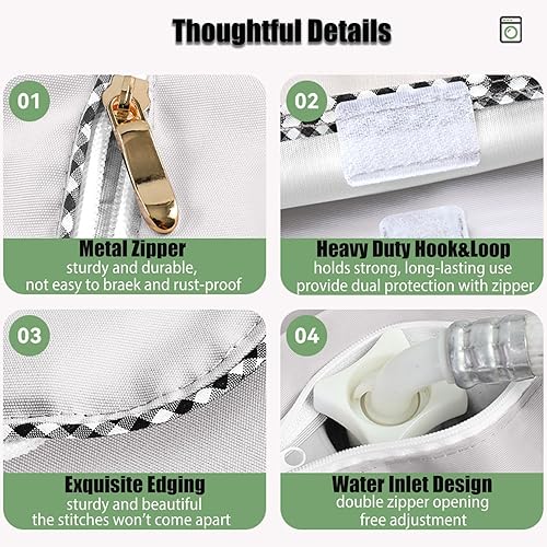 Miniatura 6 de Cubierta de carga superior para lavadora, cubierta impermeable para secadora con cremallera, a prueba de polvo, al aire libre, funda protectora de