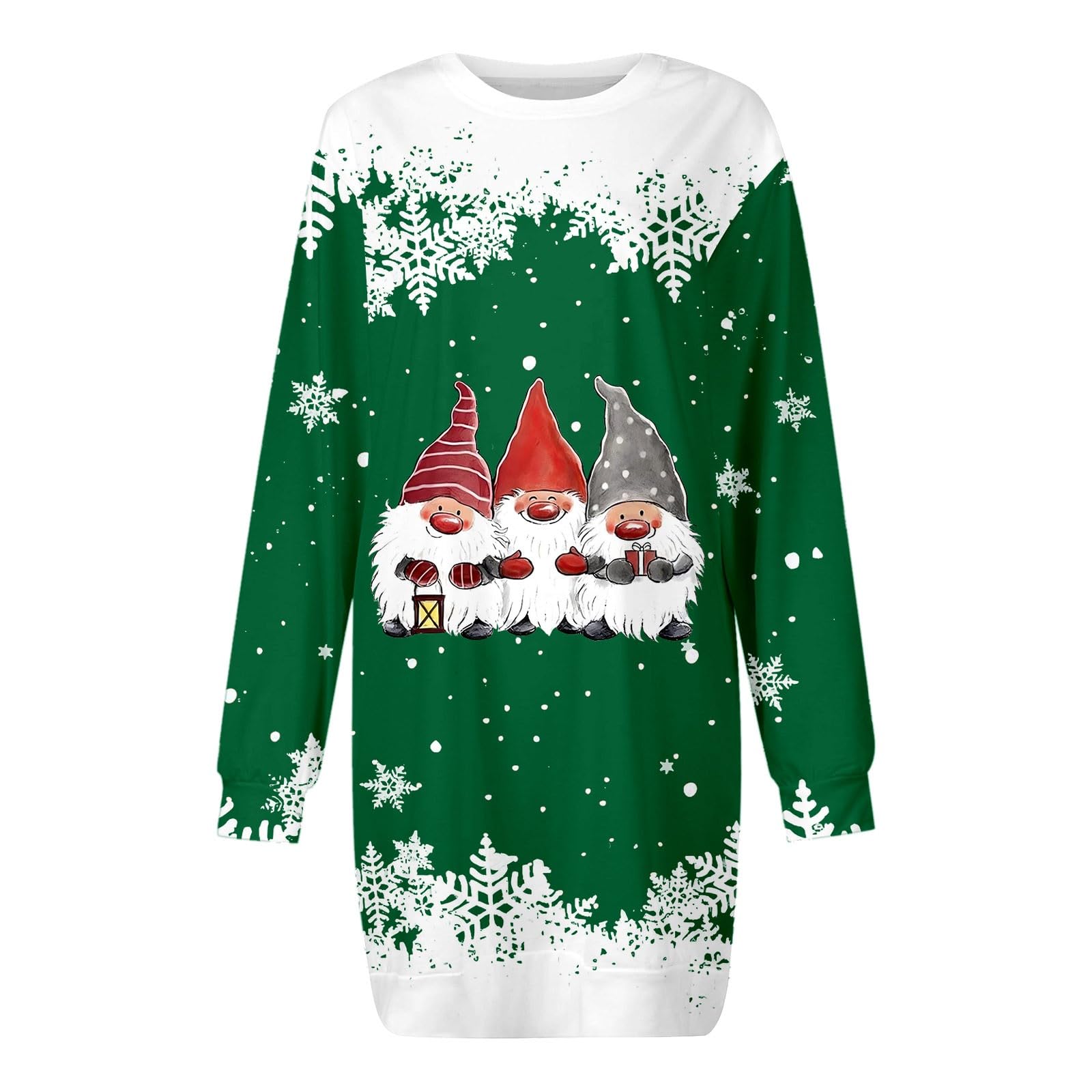Generisch Robe confortable pour femme avec imprimé de Noël, sweat à capuche à manches longues et poches
