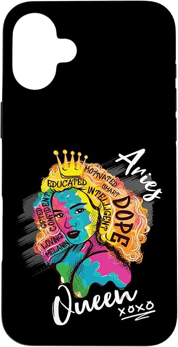 Aries Queen Zodiac Sign for Melanin Women Case for iPhone 16 Plus