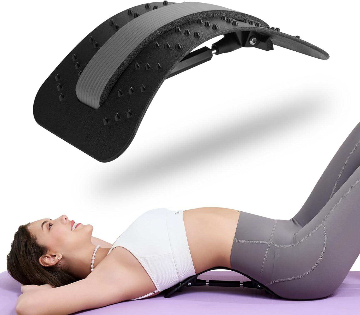 YAJIACLONE Back Stretcher for Lower Back Pain Relief，Adjustable, Portable, Durable-Father Men Day Gifts from Wife Daughter Son，Sports Fitness Relaxations Gift，Home Office Travel Essentials.