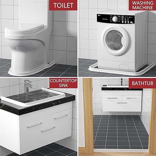 Miniatura 9 de Presa de agua plegable de 67 pulgadas, umbral de ducha, sistema de retención y tapón de agua, mantiene el agua dentro del umbral, separación seca y