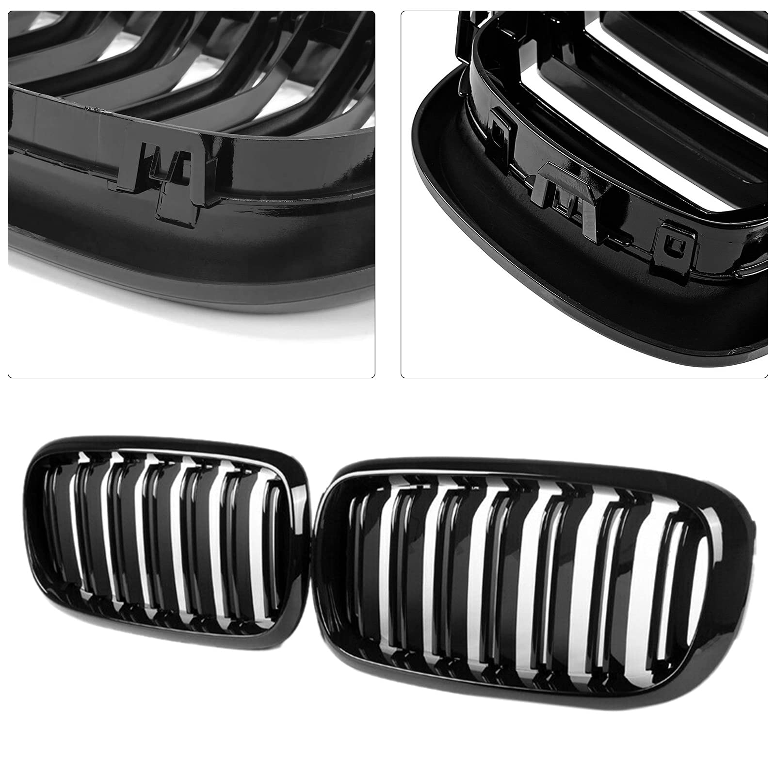 Nieren Grill Doppelsteg passend für BMW X5 F15 X6 F16 ab 2013 klavierschwarz