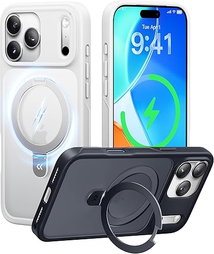 Miniatura 8 de CASEKOO Genuine Official Magnetic Ring Stand for iPhone 15 Pro Max Case Military Drop Protection Compatible with MagSafe Matte Translucent Slim