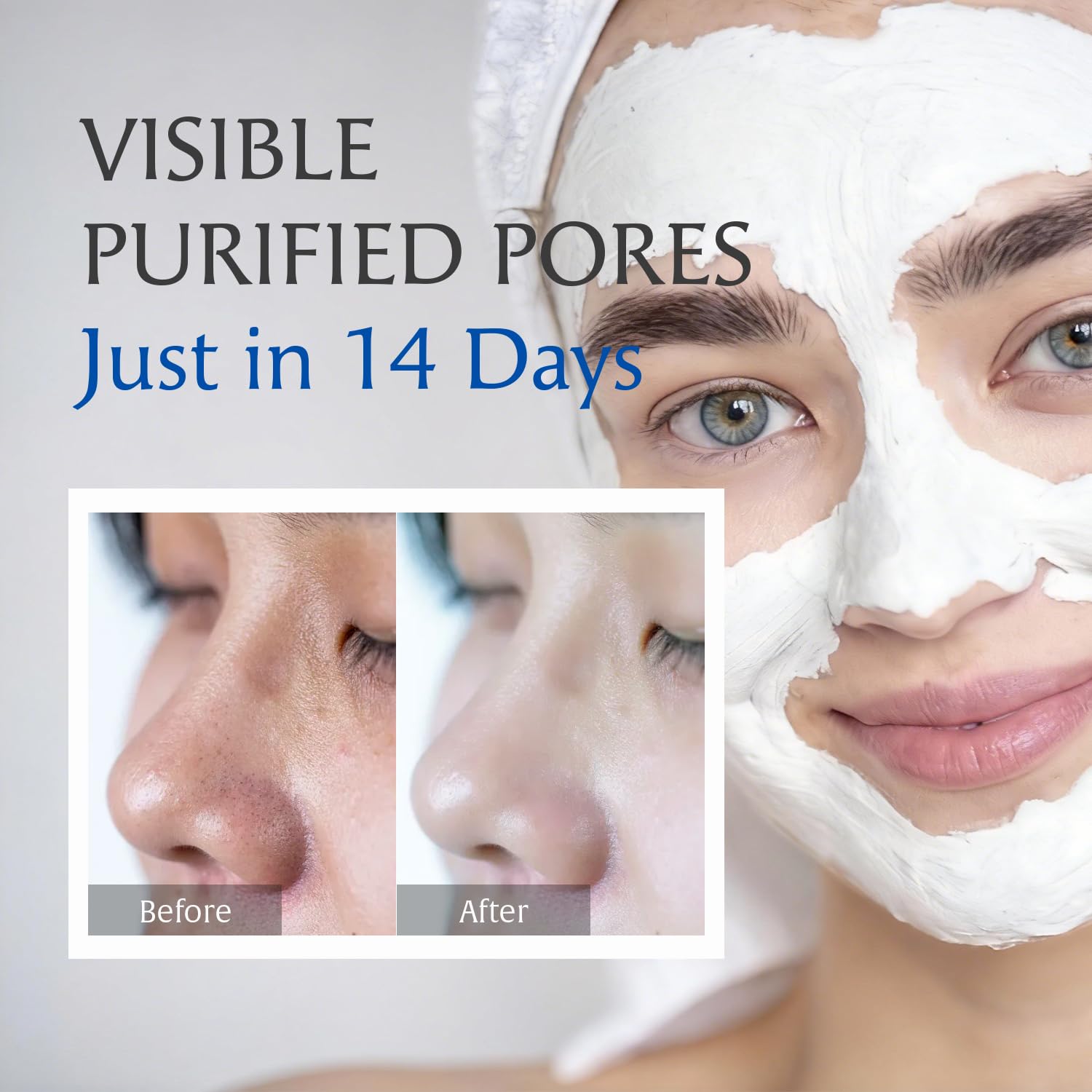 Deep Pore Cleansing Clay Mask for Face, Mud Mask for Oily Skin, Blackhead Mud Facial Mask - with Bentonite and Amazonian White Clay - Oil Control, Niacinamide Brightening, Pore Purifying, 100g - Image 5