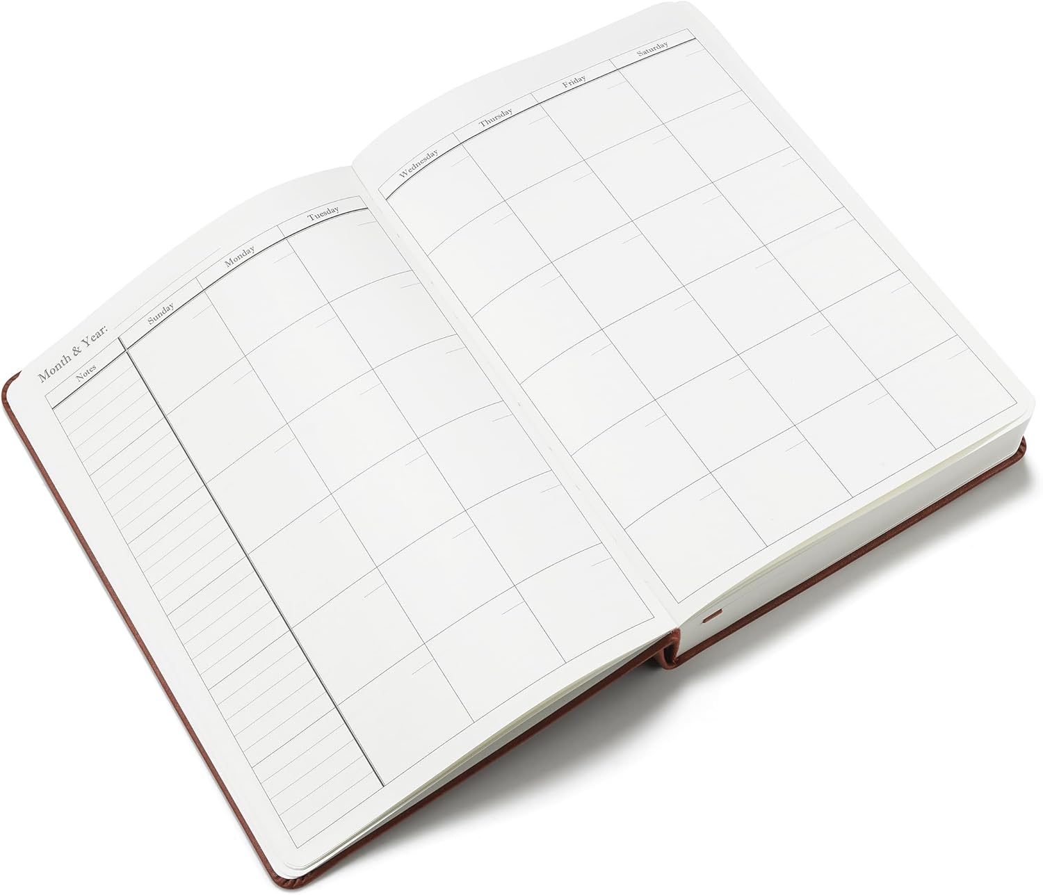 Wykeham's Executive 2026 Undated Daily Journal Planner – Customization Available (Brown, 8.5"×5.5")