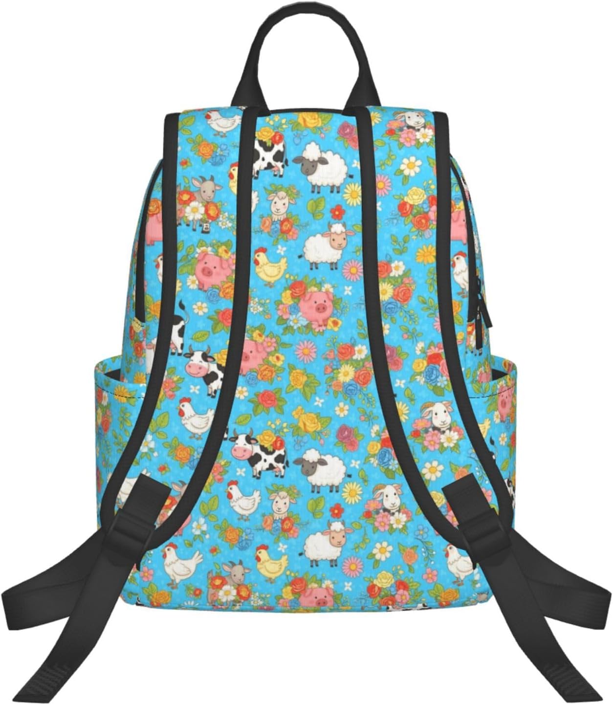 SWEET TANG Hereford Cow Cattle Floral Backpack Fashion Rucksack Anti Theft Rucksack Extra Large Laptop Backpack for Hiking Camping College