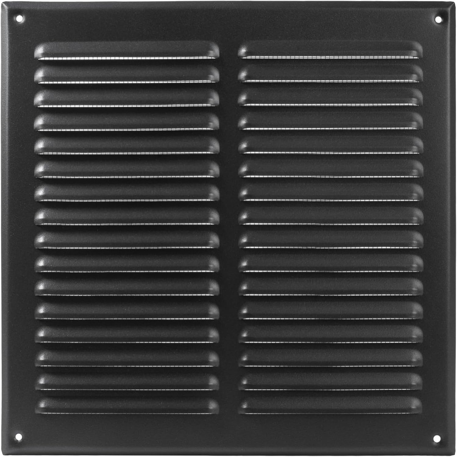 ECOPRO VENT Black 295 × 295mm Metal Vent Cover - Galvanized Steel Louvered Ventilation Grille with Nylon Mesh - Epoxy Coated Wall Air Vent Cover, Indoor & Outdoor Cover, Surface Wall Mount Shed Vent