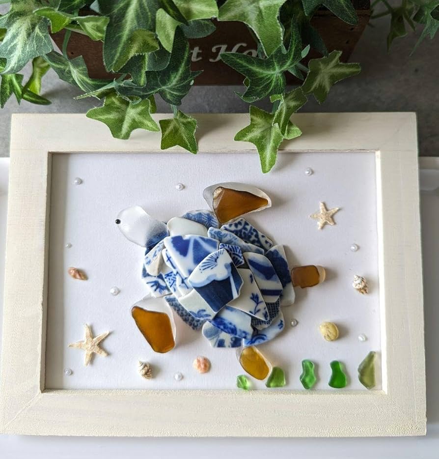 お気に入りの暖炉 。シーグラスアート お気に入りの暖炉 。シーグラス