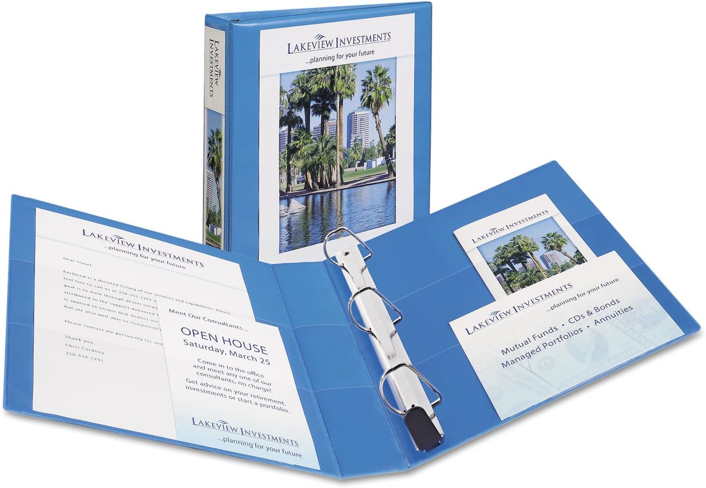 Avery 05401 Slant Ring View Binder, 1.5-Inch Capacity, Letter Size, Lt. Blue, 1/EA