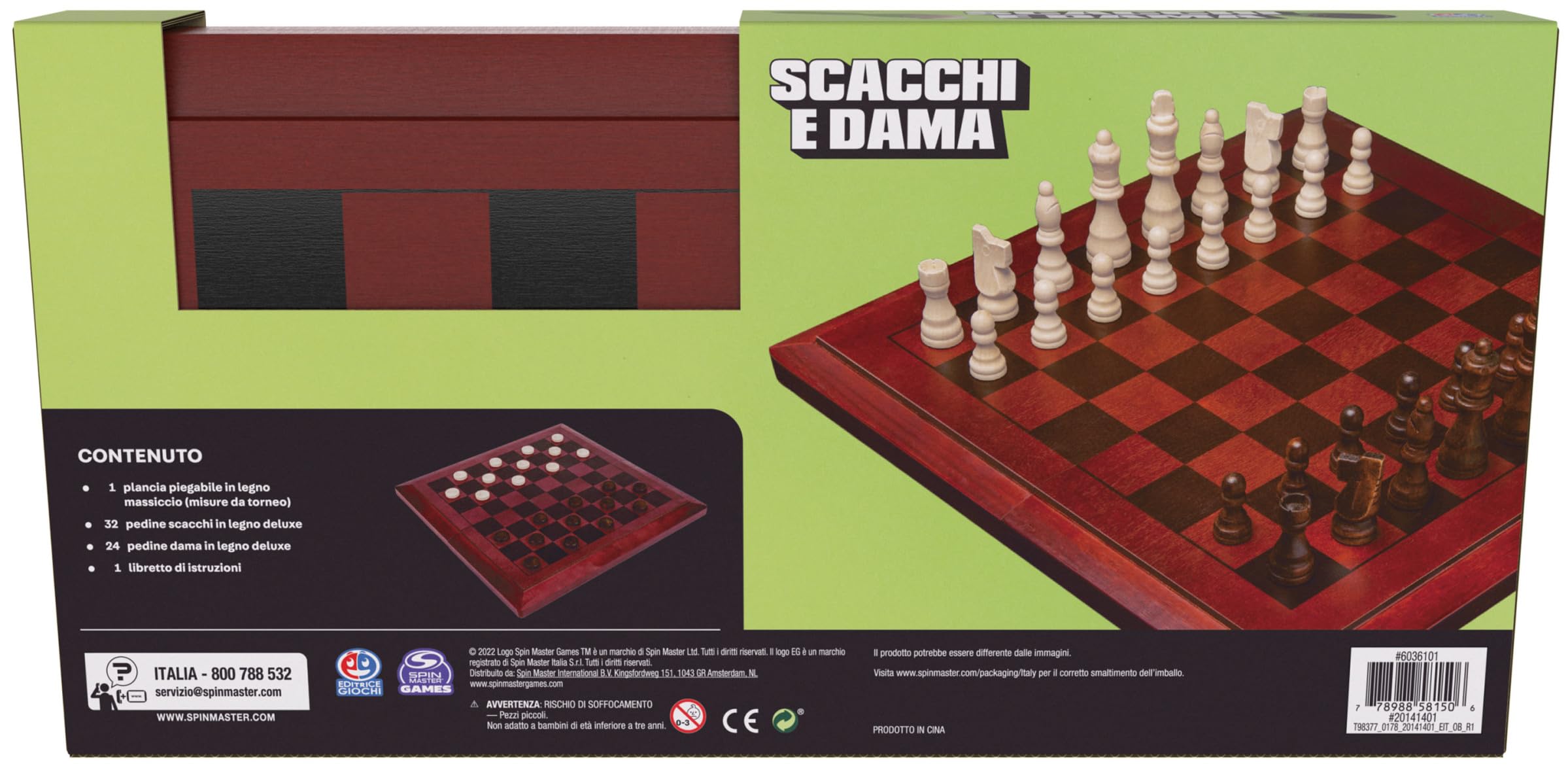 Wydawca Gry Zestaw Szachy i Warcaby w eleganckiej drewnianej teczce, odpowiednie dla dzieci od 8 lat,