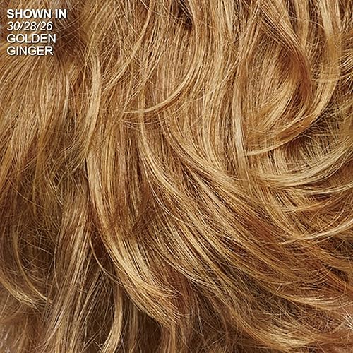 Miniatura 2 de Paula Young Phoebe WhisperLite - Peluca coqueta de longitud media con flecos que enmarcan la cara y ondas suavestonos multitonales de rubio,