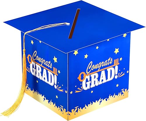 Outus Caja de tarjetas de graduación 2025 con borla, tapa de graduación de felicitaciones, tarjetero para caja de regalo de graduación, suministros