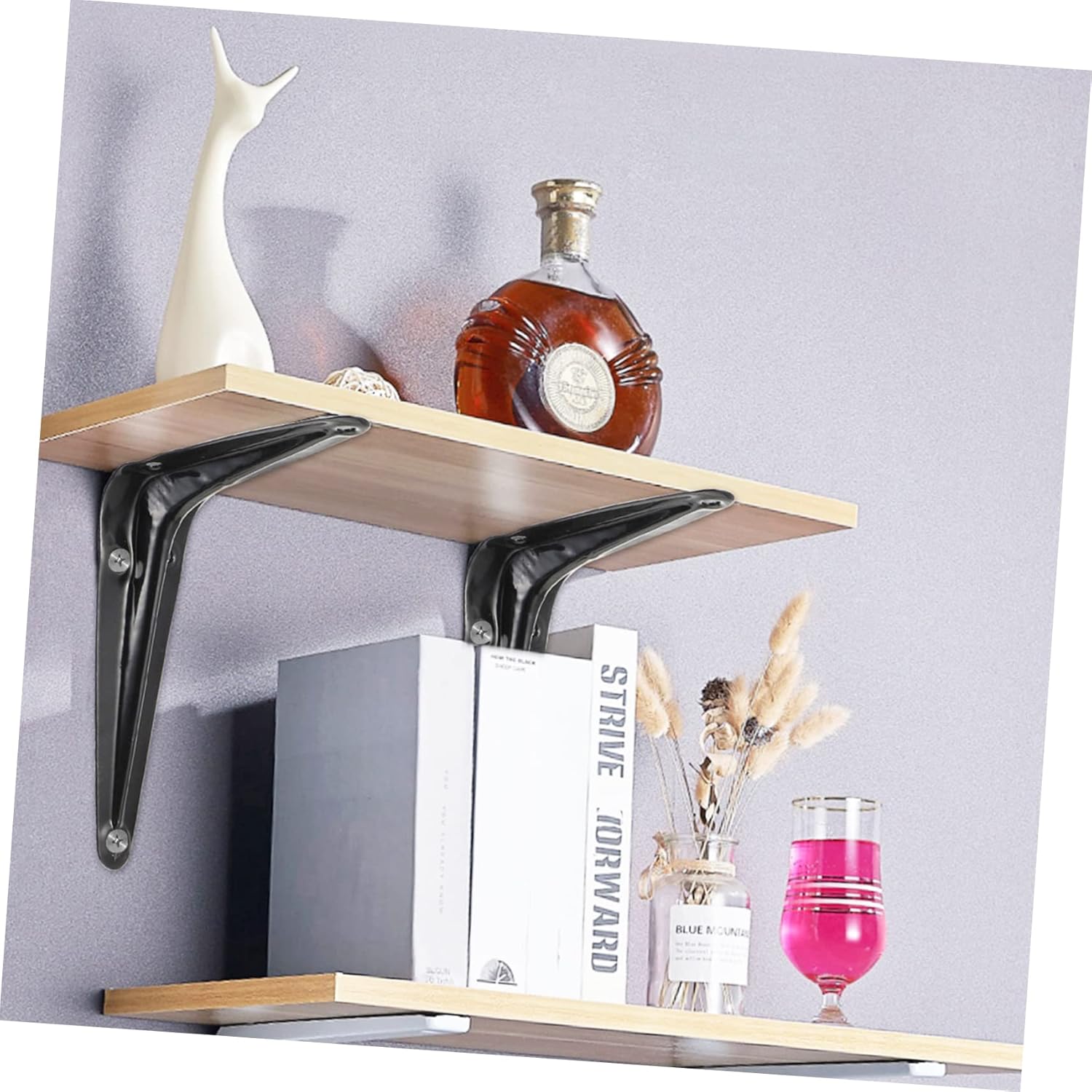 10pcs Heavy-Duty Corner Brackets for Shelves Pre-drilled Metal Support Brackets for DIY Floating Shelves and Bookcases No Screws Included