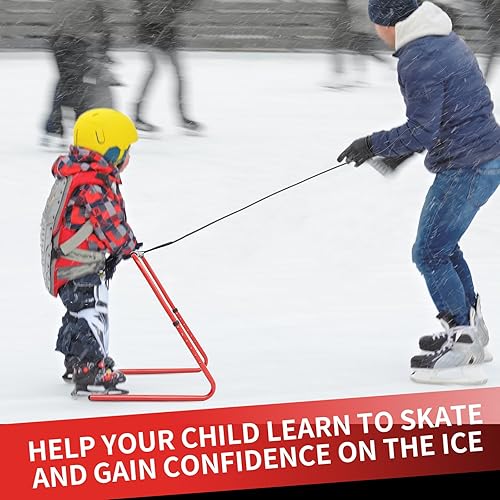 Miniatura 2 de 2 piezas de ayuda para entrenamiento de patinaje sobre hielo para niños y jóvenes, accesorios de patinaje sobre hielo con cuerda de remolque, equipo
