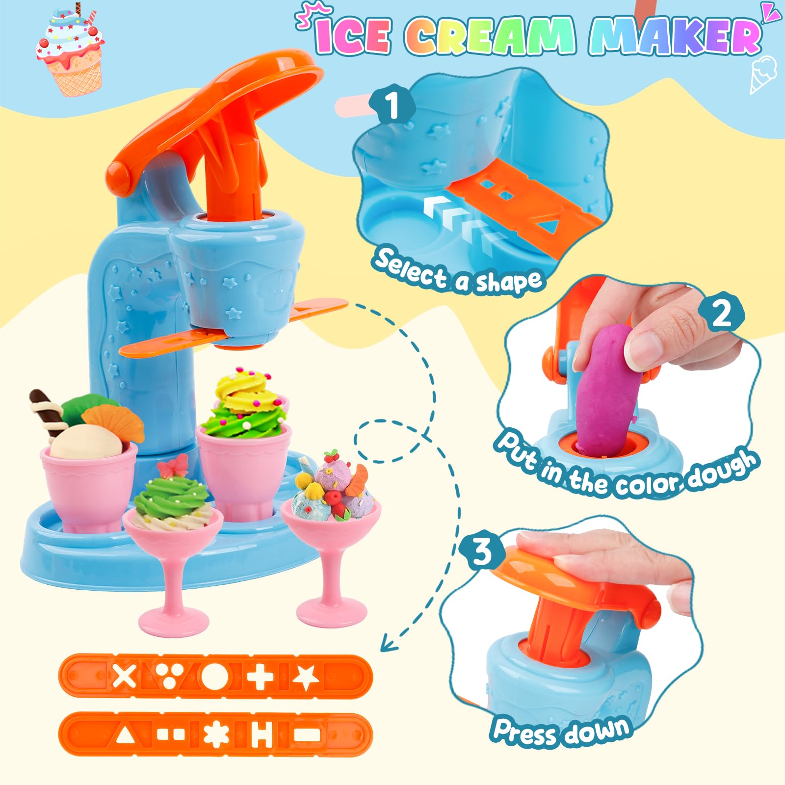Dough Tools and Cutters, 32 PCS Play Color Dough Accessories Kitchen Creations Set - Image 3