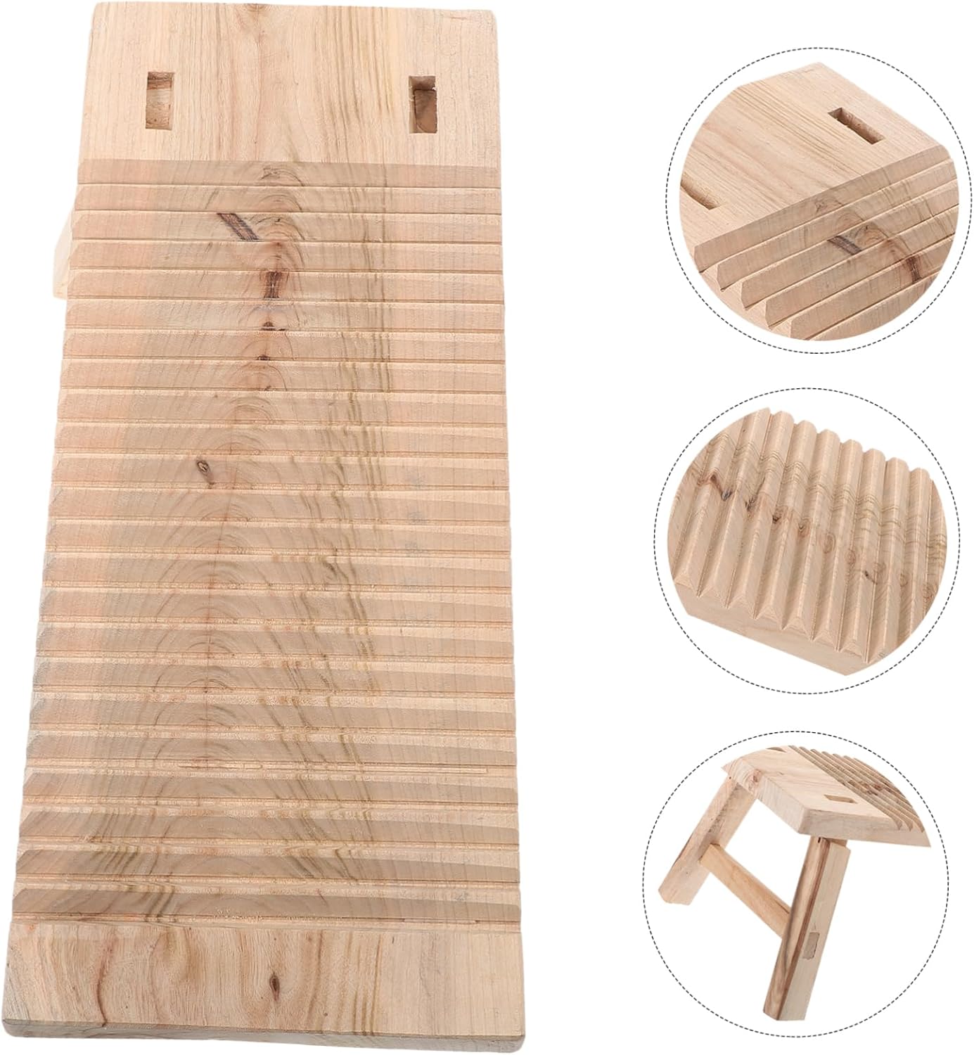 PRETYZOOM Wooden Anti-slip Washboard for Hand Washing Clothes Thickened Design for Laundry and Shoe Cleaning for Socks Towels and Clothes