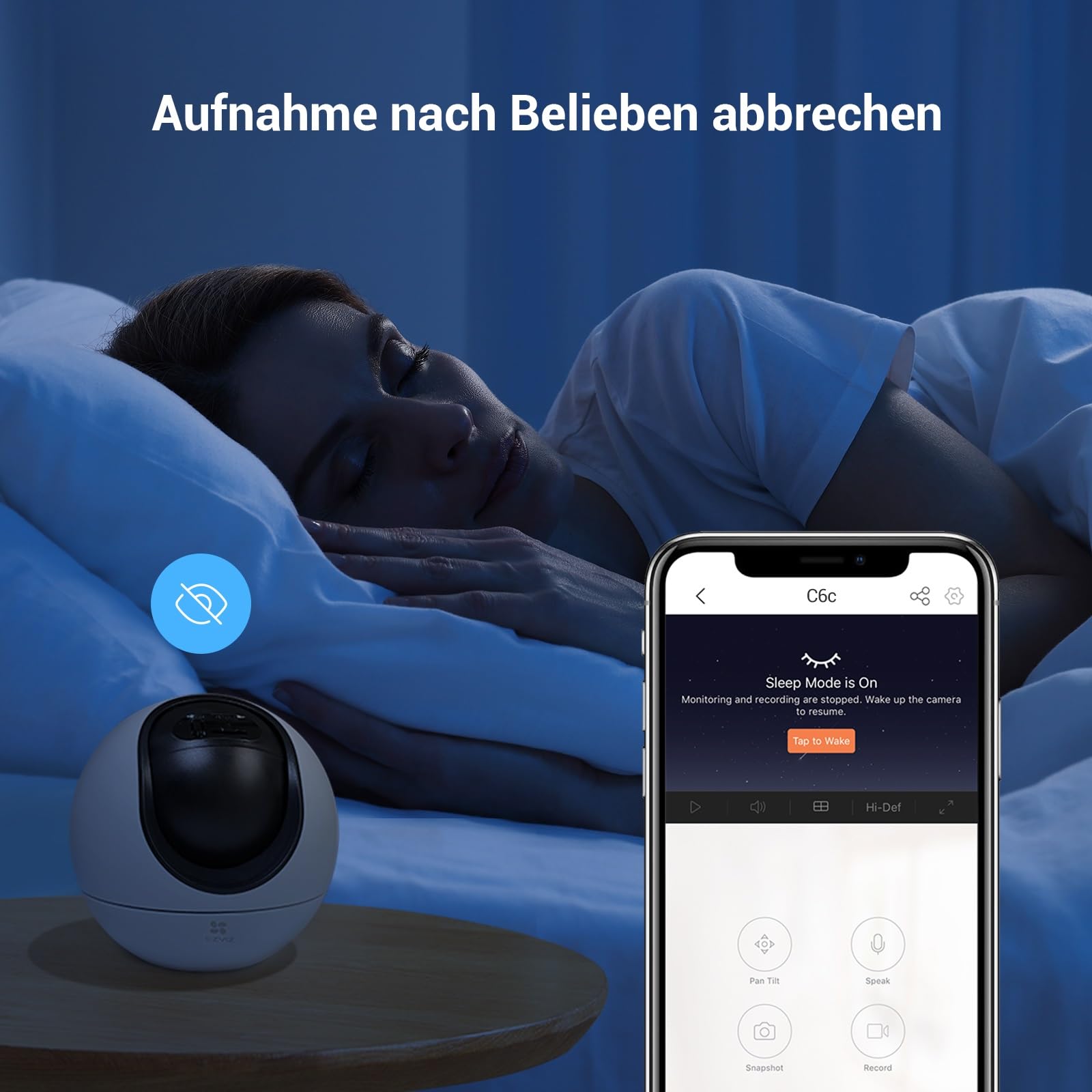 EZVIZ 2K WLAN Überwachungskamera Innen, 360° WLAN Kamera mit Personenerkennung, Auto Tracking und Starlight Farbnachtsicht, Haustierkamera mit APP und 2-Wege-Audio, Alexa, C6c 3MP