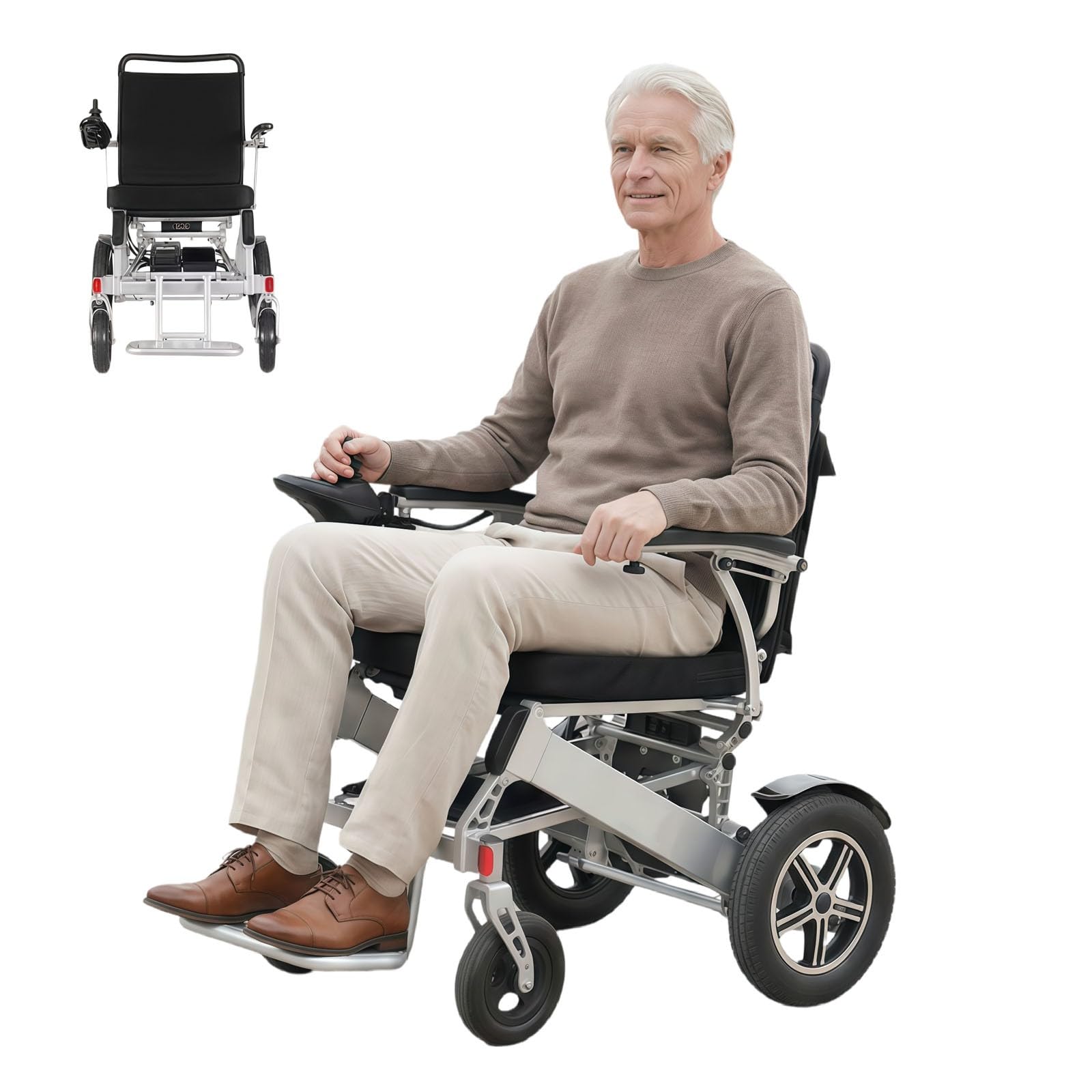 Silla De Ruedas Eléctrica Inteligente De Alta Gama — Scooter De Movilidad Totalmente Automático, Plegable Y Ligero para Personas Mayores Y con Discapacidad.