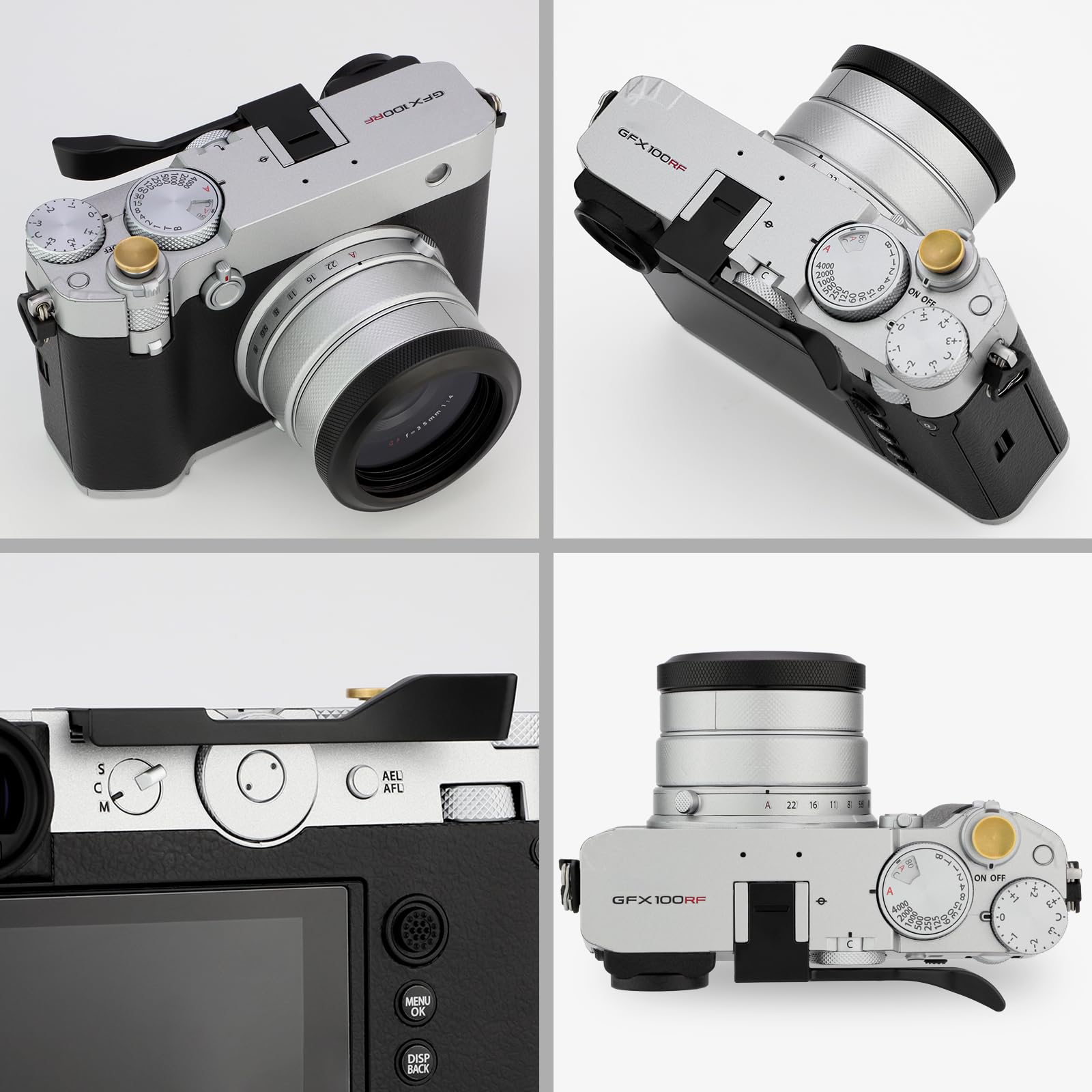 Haoge Uchwyt kciuka do aparatu Fujifilm GFX100RF akcesoria cyfrowe gorąca stopka metalowa podpórka kciuk podpórka uchwyt THB-GFXRFB czarny