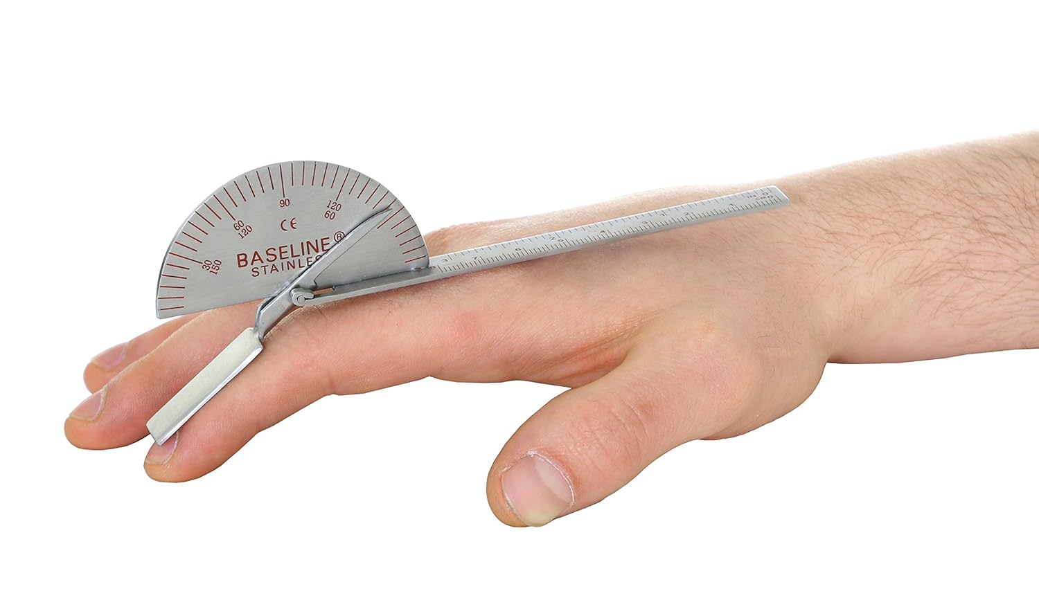 Baseline 12-1011 Finger Goniometer, Metal, Deluxe, 6"