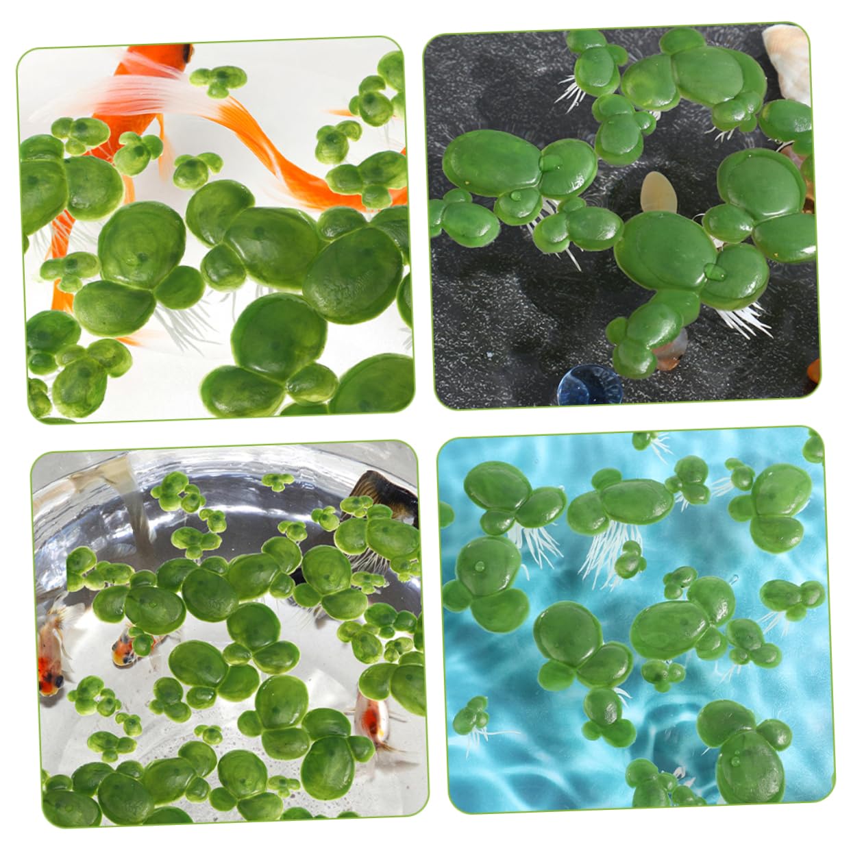 ABOOFAN 360 Piezas lenteja de Agua de plástico Planta Artificial Plantas Artificiales Decoraciones de peceras Plantas de Acuario Artificiales Acuario Plantas flotantes el plastico
