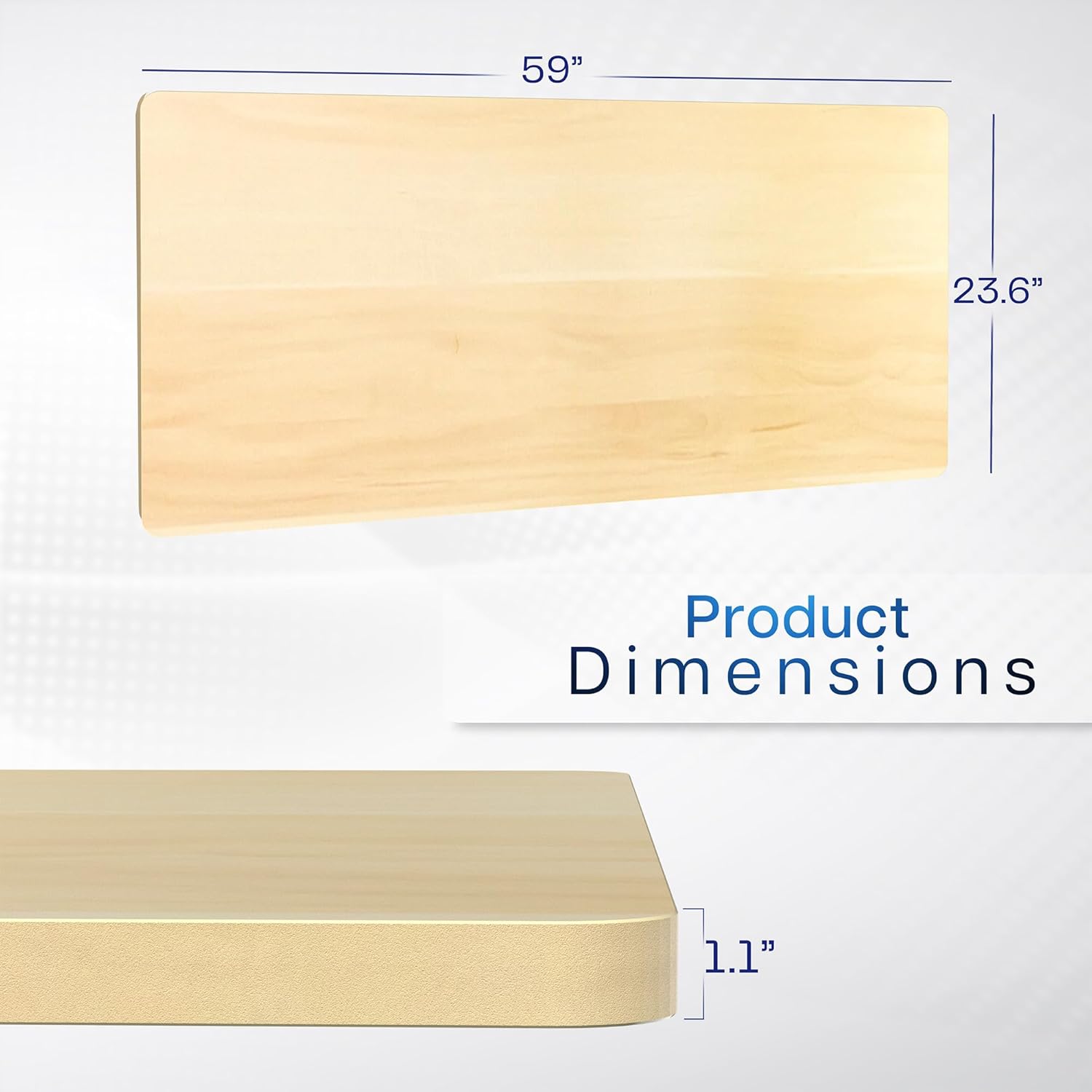 VIVO Light Wood 60 x 24 inch Universal Solid One-Piece Table Top for Standard and Sit to Stand Height Adjustable Home and Office Desk Frames, DESK-TOP60C
