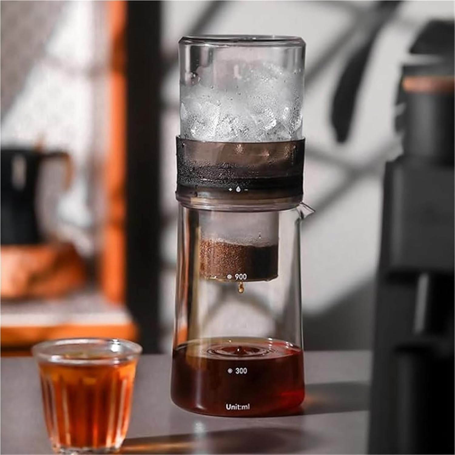 Space-Saving Ice Drip Coffee Maker, 400ml Cold Brew Machine, Leak-Proof Iced Coffee Maker for Home & Office, Perfect for Refreshing Cold Drinks