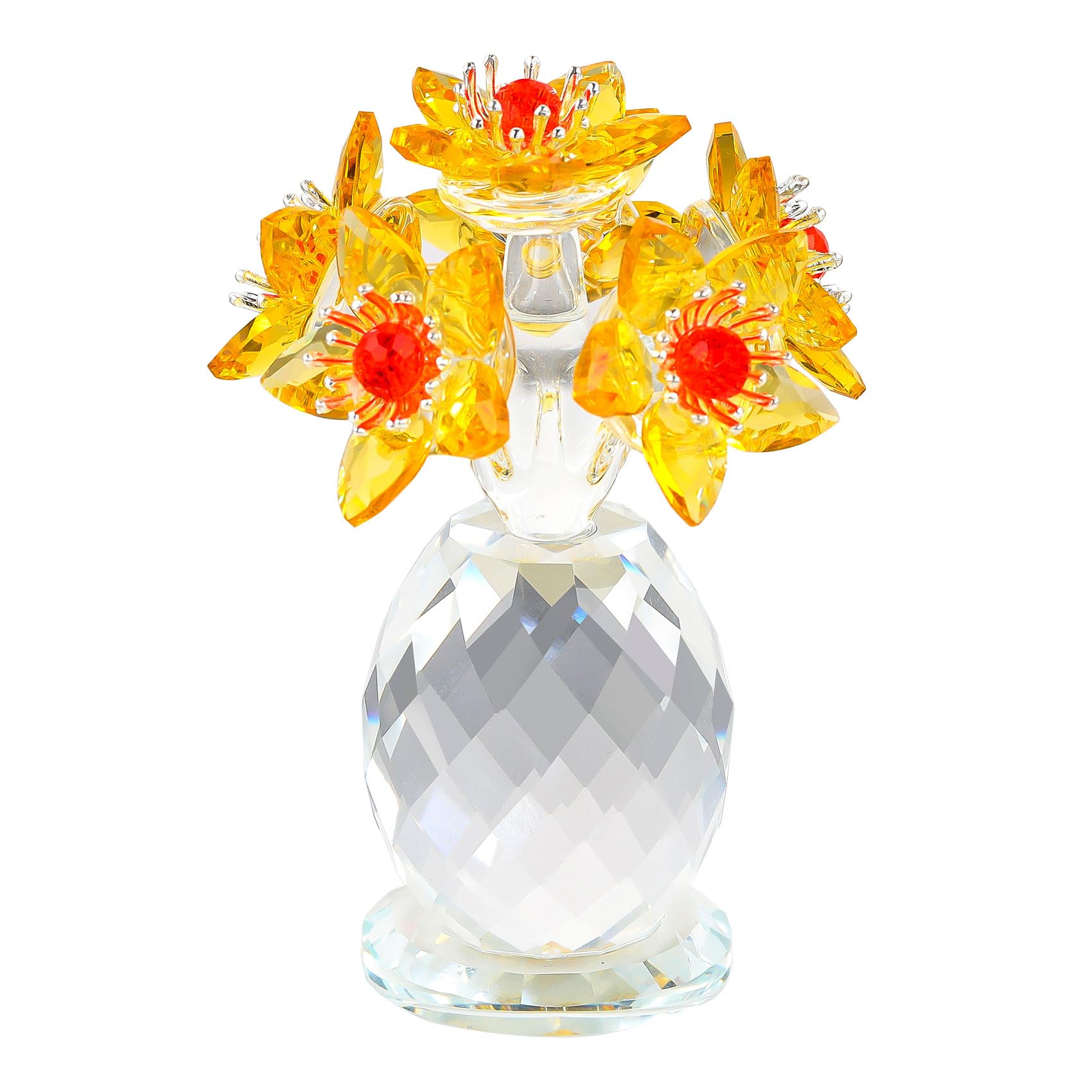 Arikyrist Yellow Crystal Bouquet Figurine Ornaments Gifts for Women Mum
