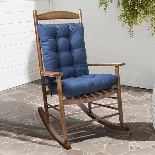 Miniatura 7 de Paquete de 1 cojín copetudo para sillas de comedor para interiores y exteriores, con lazos para muebles de patio, color marrón