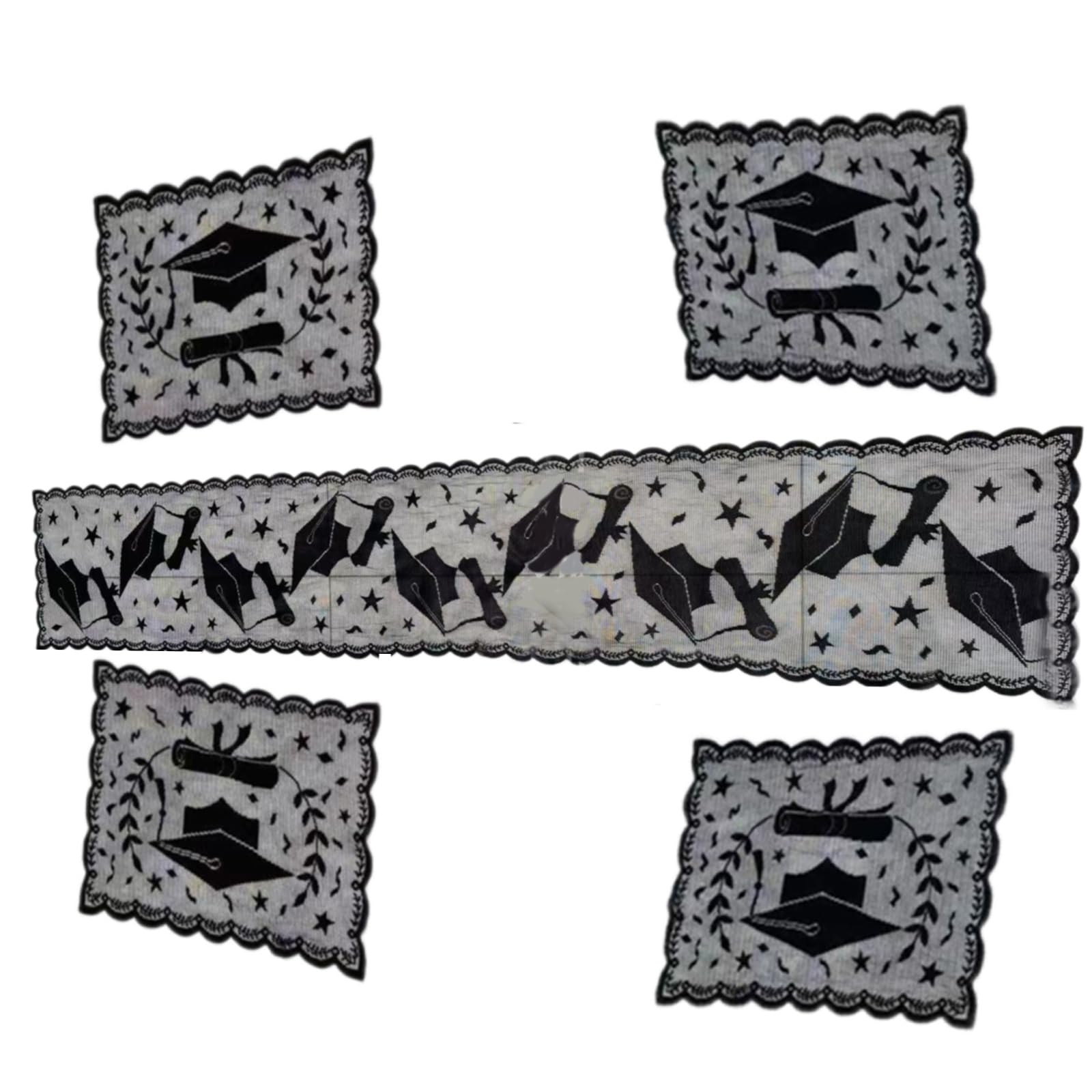 Elnwnnkc Lace Tablecloth Table Runner Placmat for Graduation Party Receptions Decoration Table Cloth Lace Runner