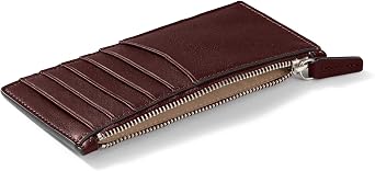 Leatherology Devon Slim Zip Card Case & Wristlet Leather Wallet, Compact Organizer & Travel Pouch
